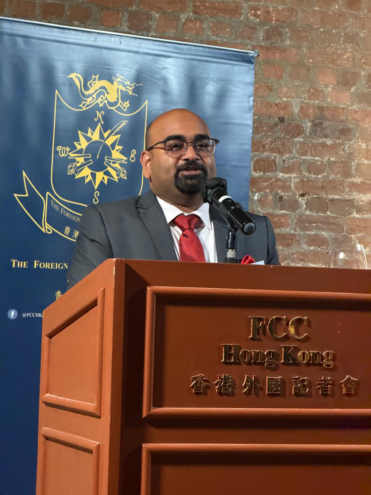 Consul General's address at the Foreign Correspondents Club
