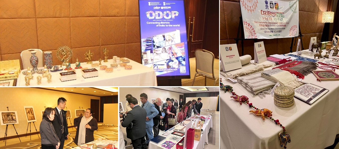 <strong>76th Republic Day celebrations in Kobe featured #TRIFED and #ODOP products to promote tribal craftsmanship & India’s rich heritage.

TRIFED (Tribal Co-operative Marketing Development Federation of India) has a broad spectrum of product categories like metal craft, pottery, textiles, paintings, jewelry, organic and natural products and natural fibers.

</strong> 