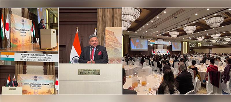 <strong>Ambassador Shri Sibi George with  Madam Joice Sibi at the Republic Day Reception organized at Kobe by CGI Osaka-Kobe, where he addressed the gathering highlighting India-Japan Special Strategic & Global Partnership. 

</strong> 