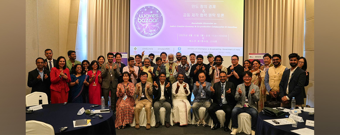 A high-level roundtable on India’s Creative Economy & Co-production Collaboration & Incentives was held in partnership with Busan Film Commission (BFC) on 22 September 2025